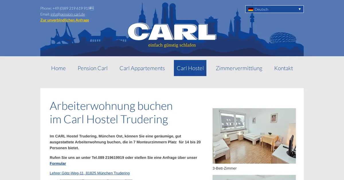 Carl Hostel — hundefreundliches Hotel in München