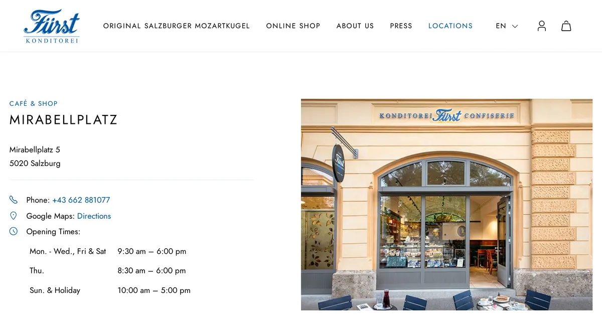 Café Konditorei Fürst Mirabellplatz