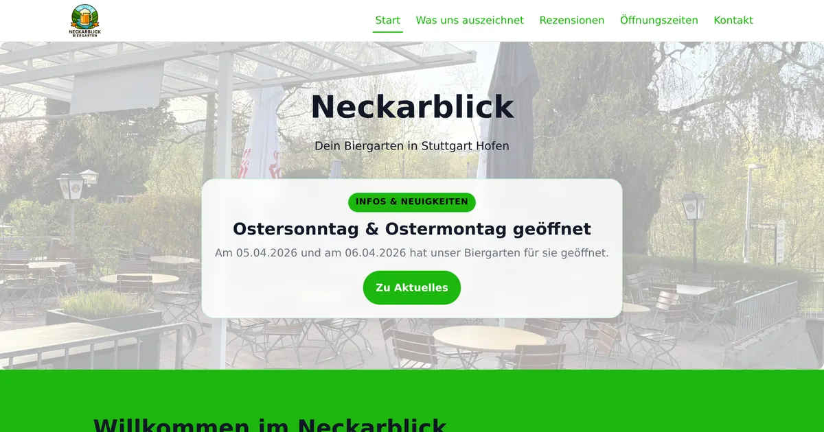 Neckarblick — hundefreundliches Restaurant in Stuttgart, mit Außenbereich