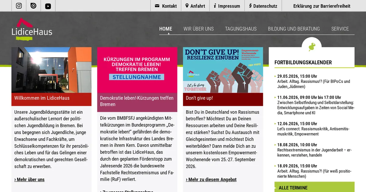 Jugendbildungsstätte LidiceHaus