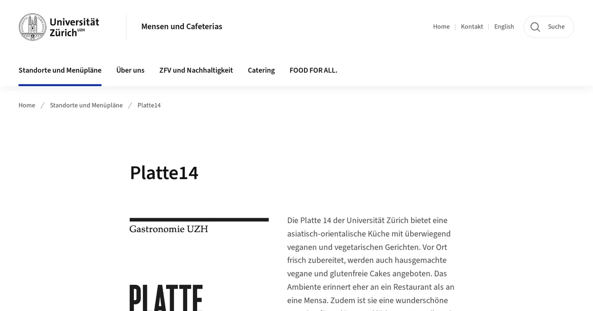 Cafeteria UZH Plattenstrasse