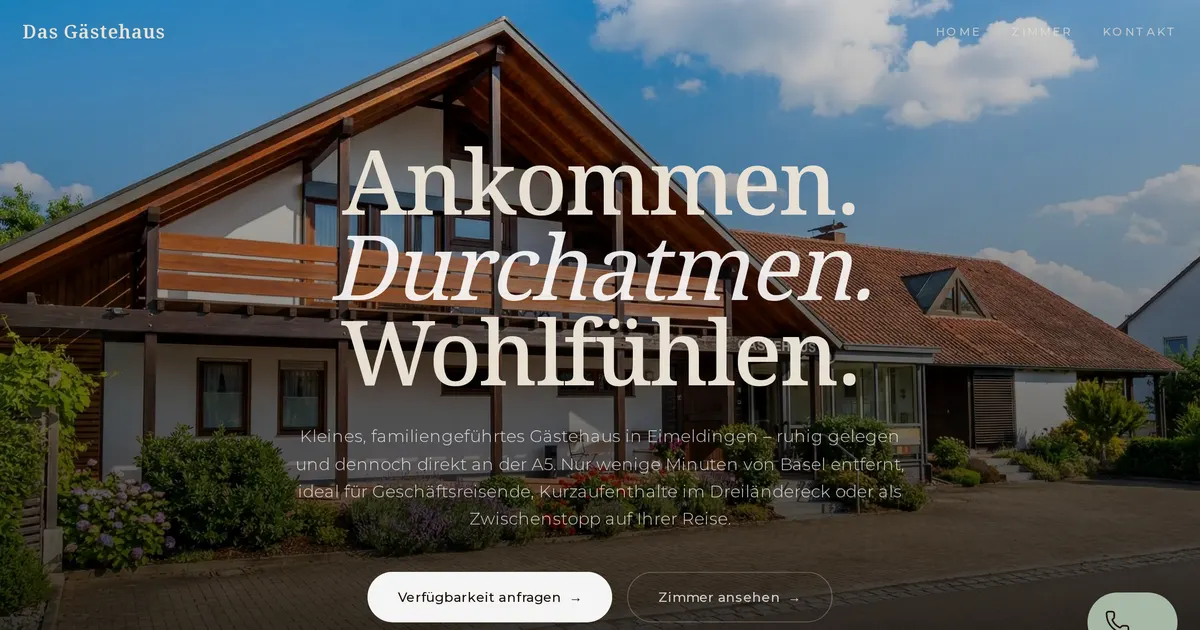Das Gästehaus Eimeldingen