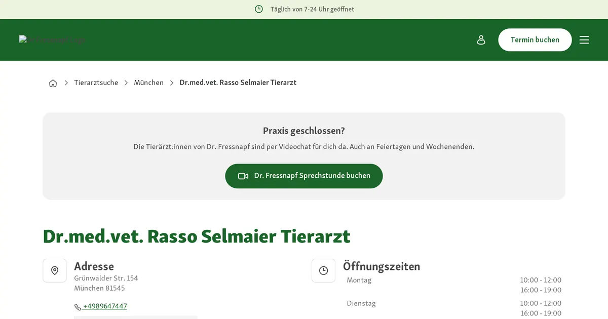 Tierarzt Dr. med.vet. Rasso Selmaier — Tierarzt in München