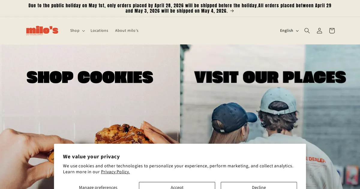 Milo's cookies
