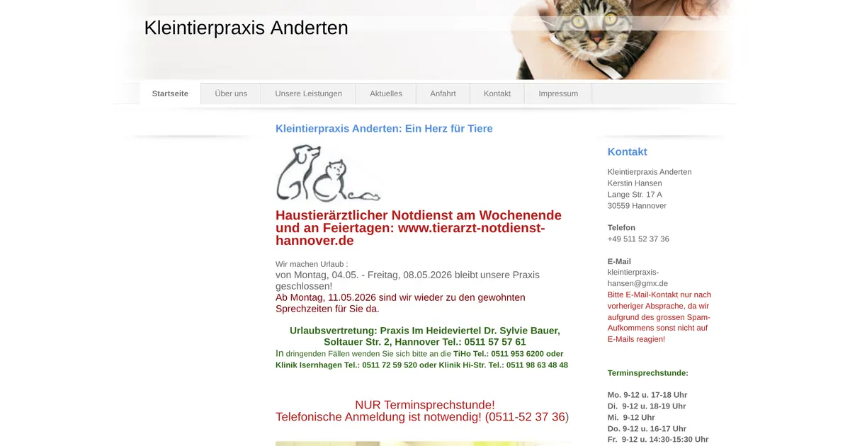 Kleintierpraxis Kerstin Hansen (prakt. Tierärztin)