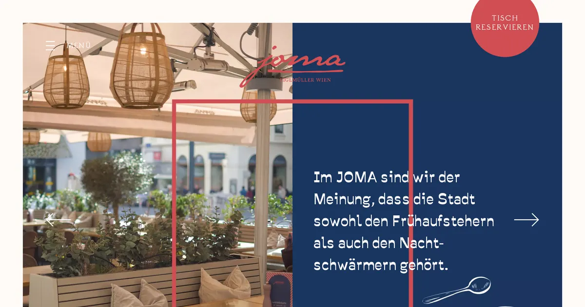 Joma — hundefreundliches Restaurant in Wien, mit Außenbereich