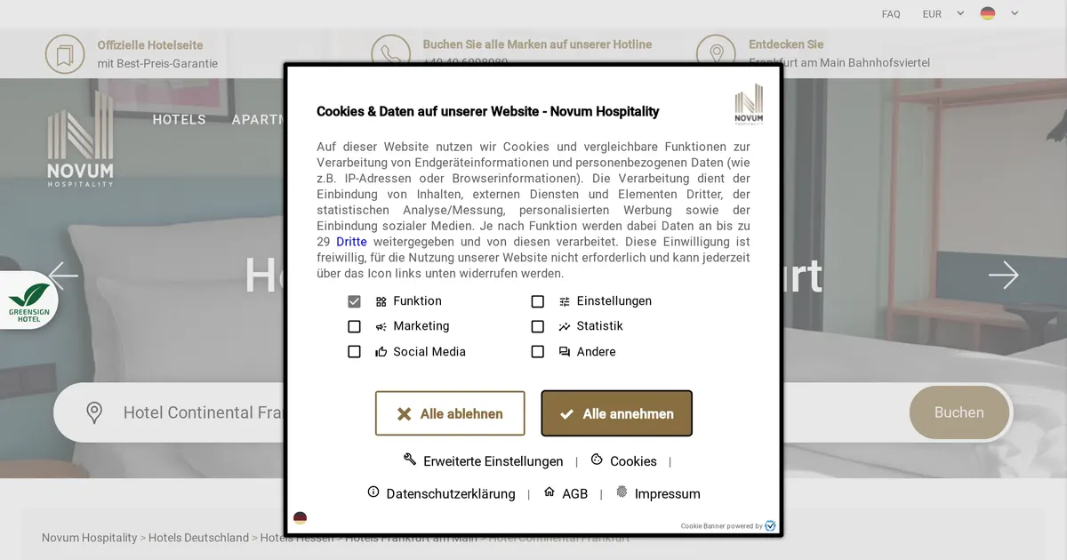 Hotel Continental Frankfurt — hundefreundliches Hotel in Frankfurt