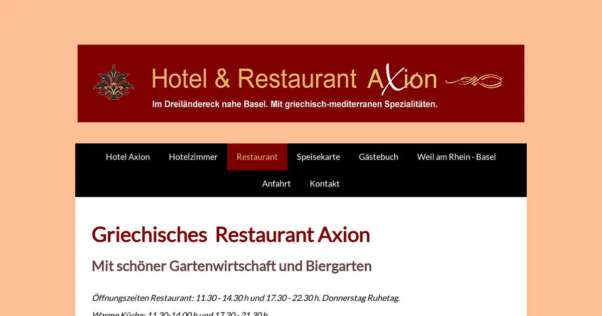 Axion-Delphi — hundefreundliches Restaurant in Basel, mit Außenbereich