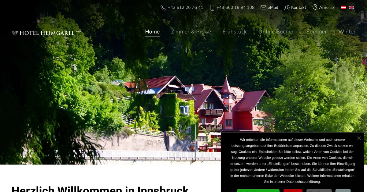 Heimgartl — hundefreundliches Hotel in Innsbruck