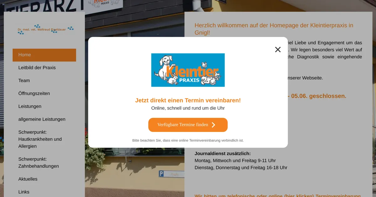 Kleintierpraxis in Gnigl Dr. Waltraud Eipeldauer