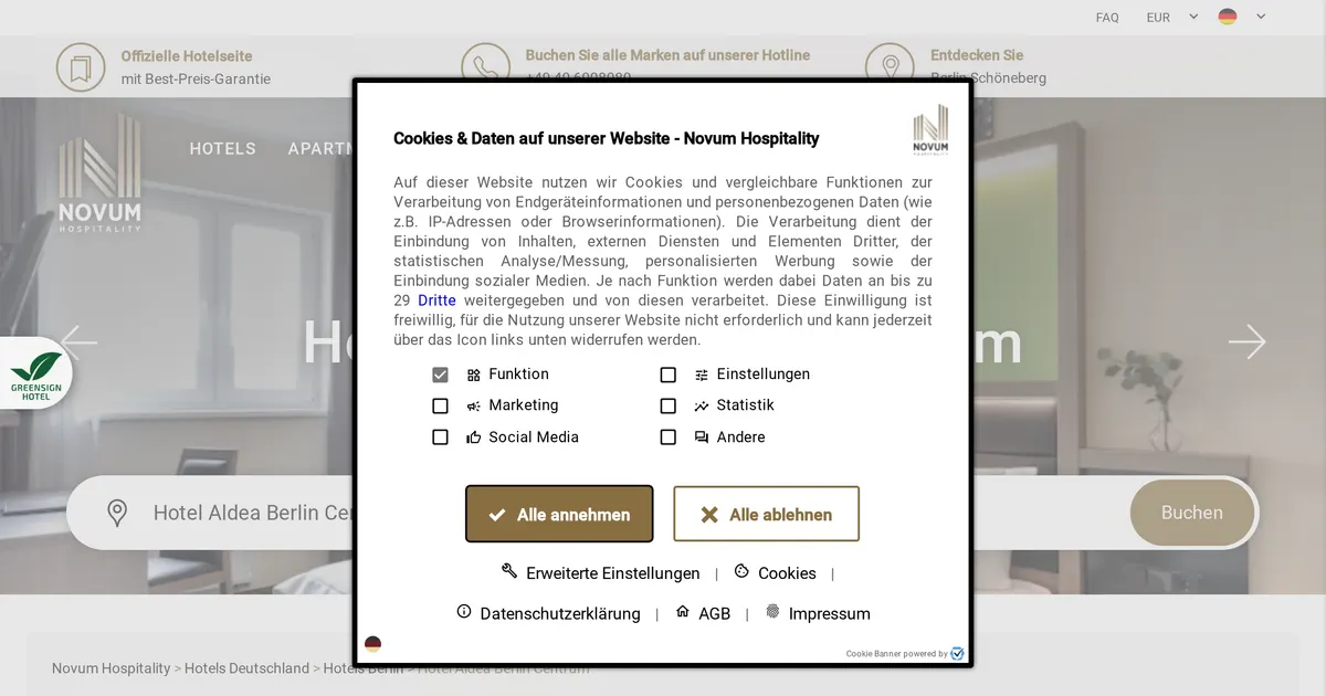 Novum Style Hotel Aldea — hundefreundliches Hotel in Berlin