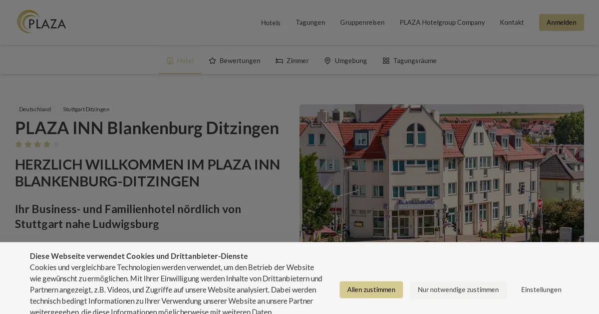 PLAZA Hotel Blankenburg-Ditzingen — hundefreundliches Hotel in Stuttgart