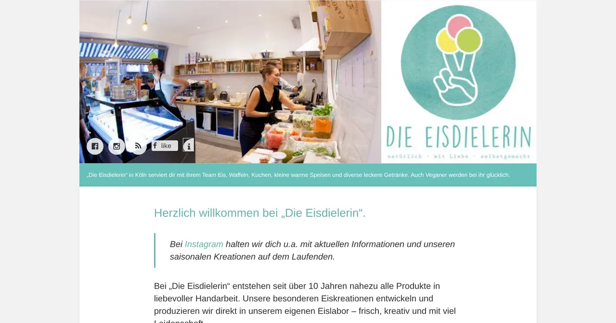 Die Eisdielerin — hundefreundliches Café in Köln, mit Außenbereich