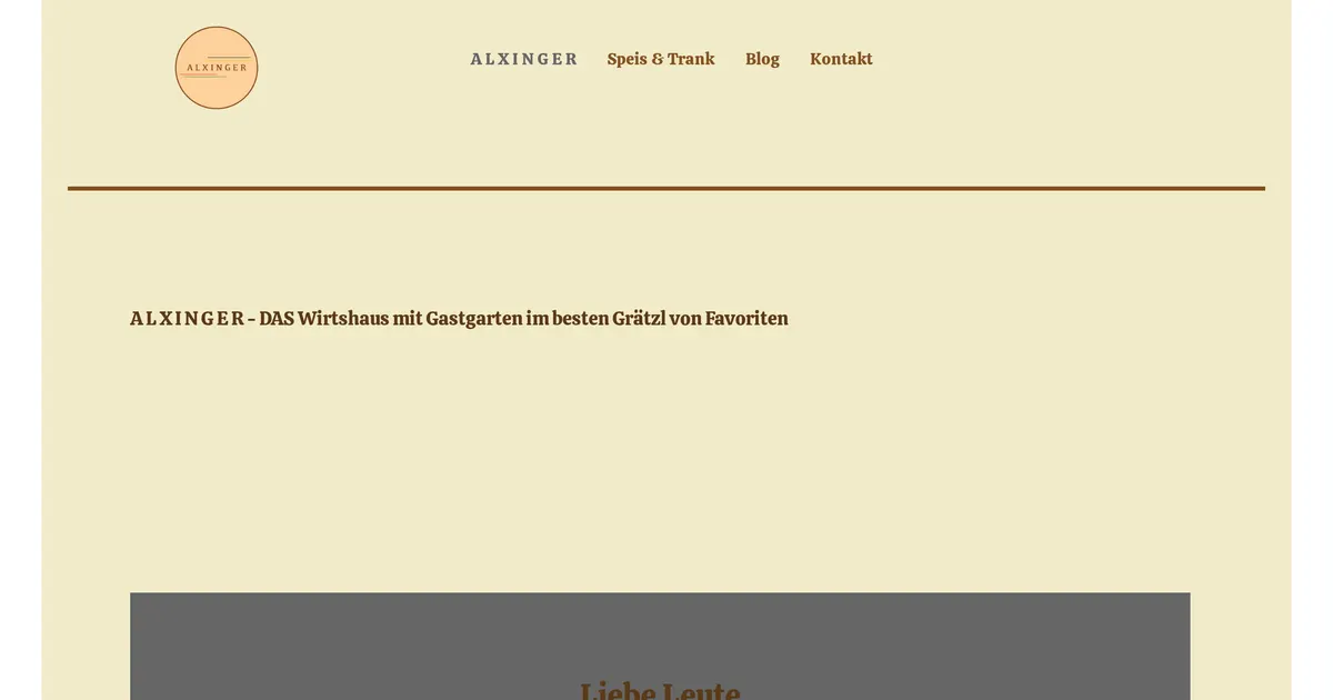 Alxingers Biergarten — hundefreundliches Restaurant in Wien, mit Außenbereich