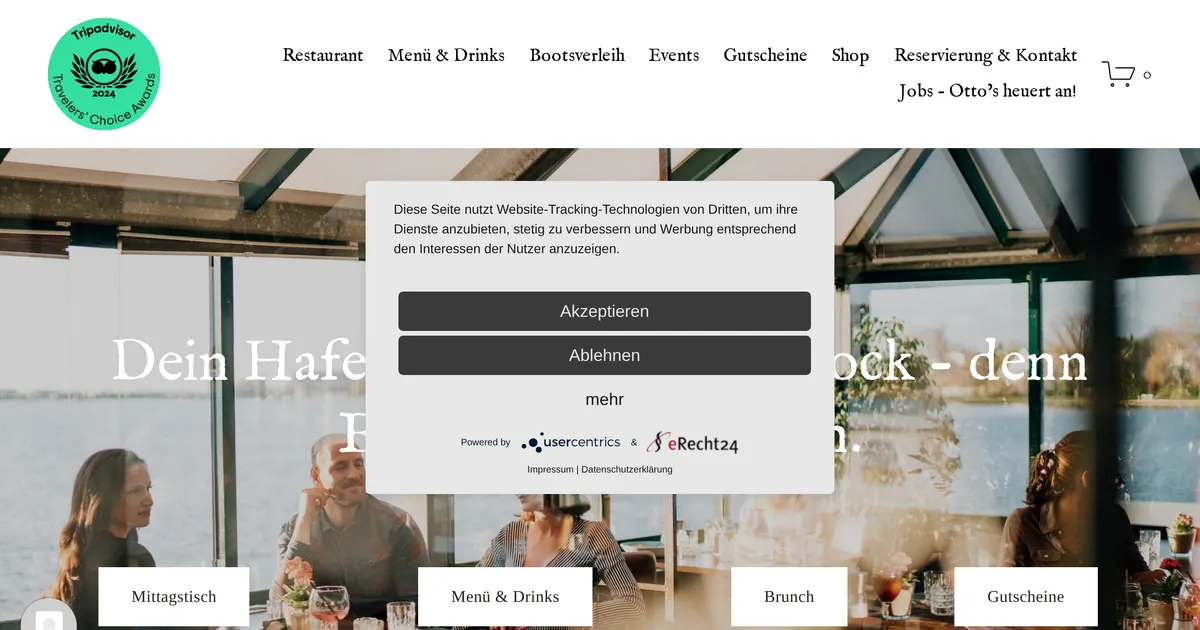 Otto's Restaurantschiff — hundefreundliches Restaurant in Rostock, mit Außenbereich