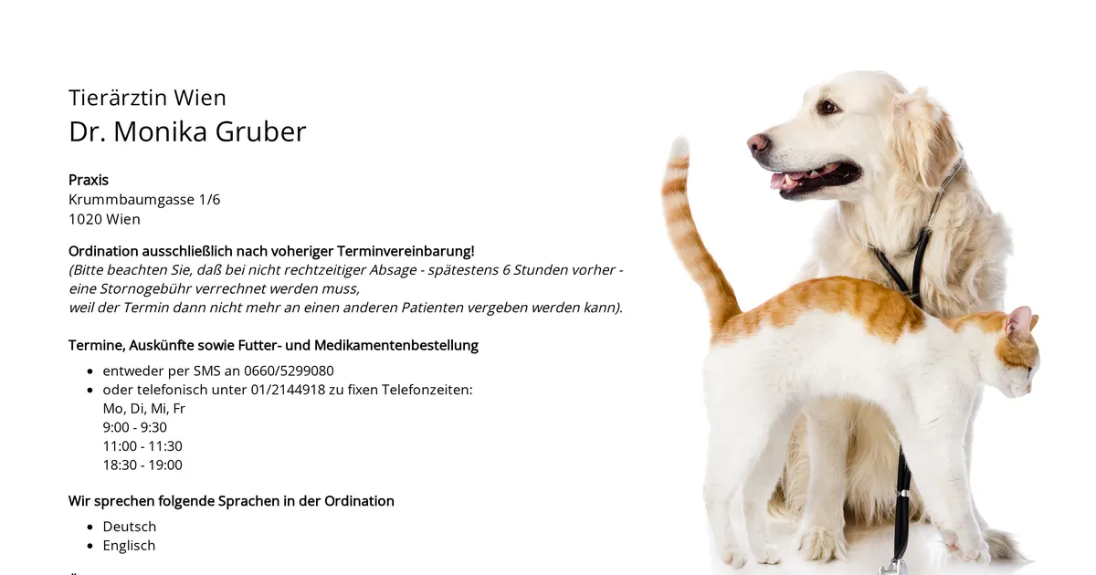 Dr. Gruber Monika — Tierarzt in Wien