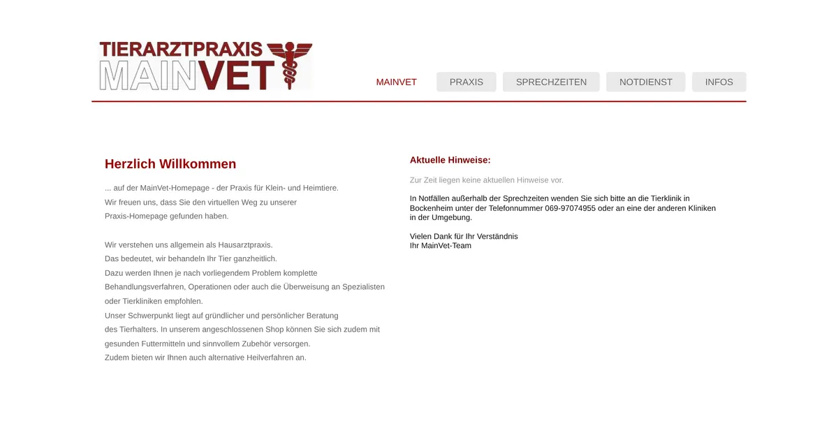 Mainvet — Tierarzt in Frankfurt