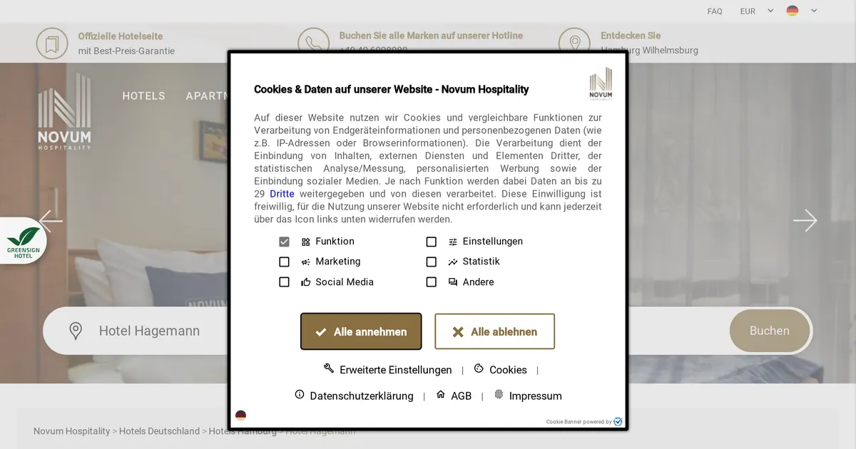 Novum Hotel Hagemann — hundefreundliches Hotel in Hamburg