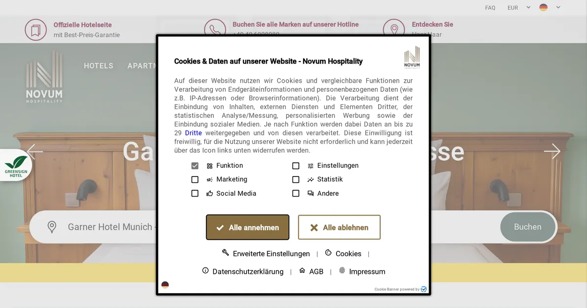 Novum Hotel Seidlhof — hundefreundliches Hotel in München