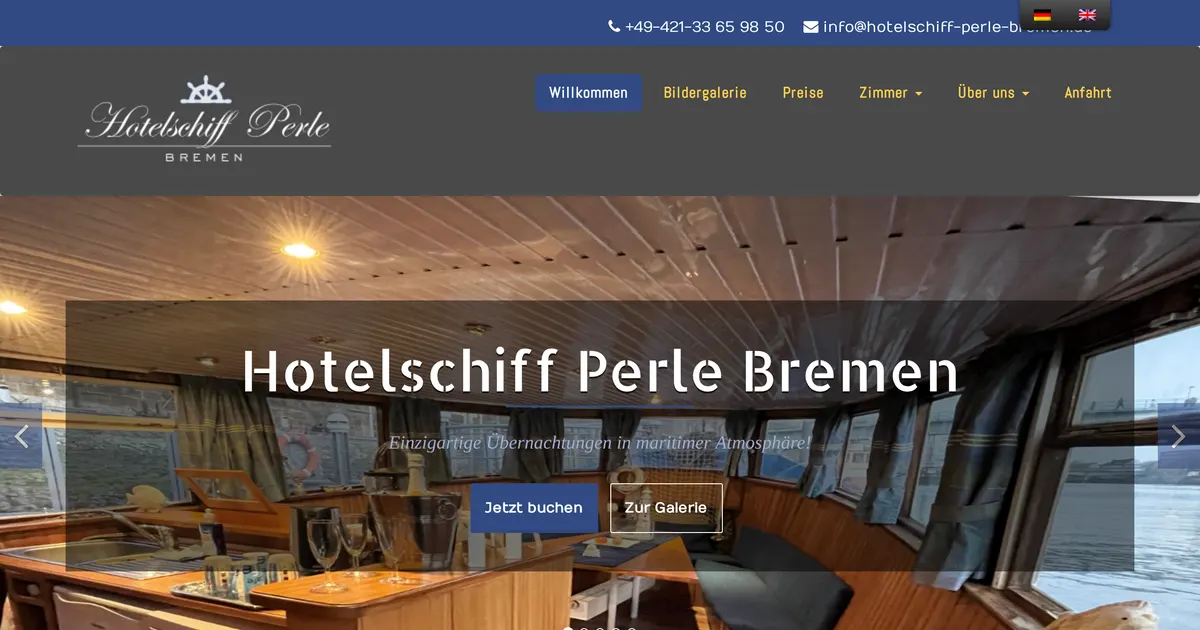 Hotelschiff Perle — hundefreundliches Hotel in Bremen