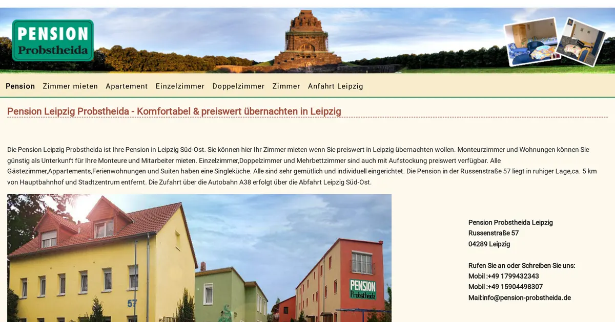 Pension Probstheida — hundefreundliches Hotel in Leipzig