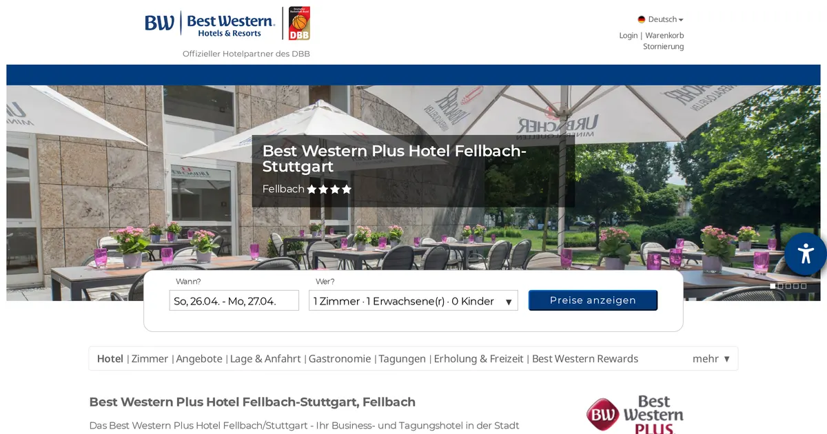 Best Western Plus Hotel Fellbach-Stuttgart — hundefreundliches Hotel in Stuttgart