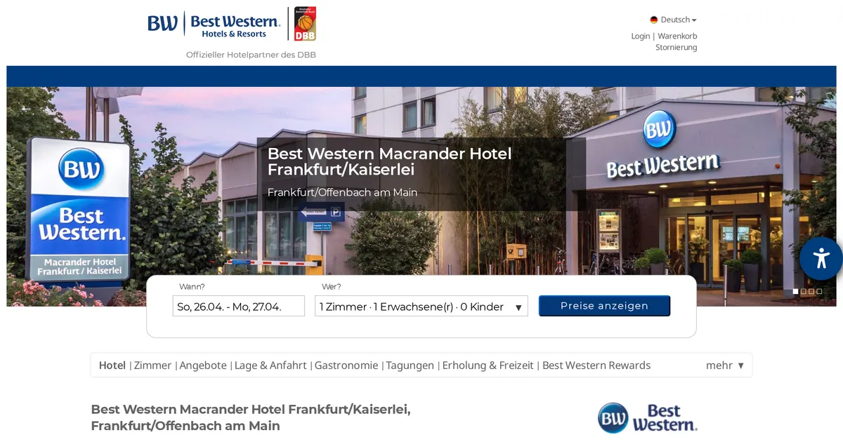 Best Western Macrander Hotel — hundefreundliches Hotel in Frankfurt