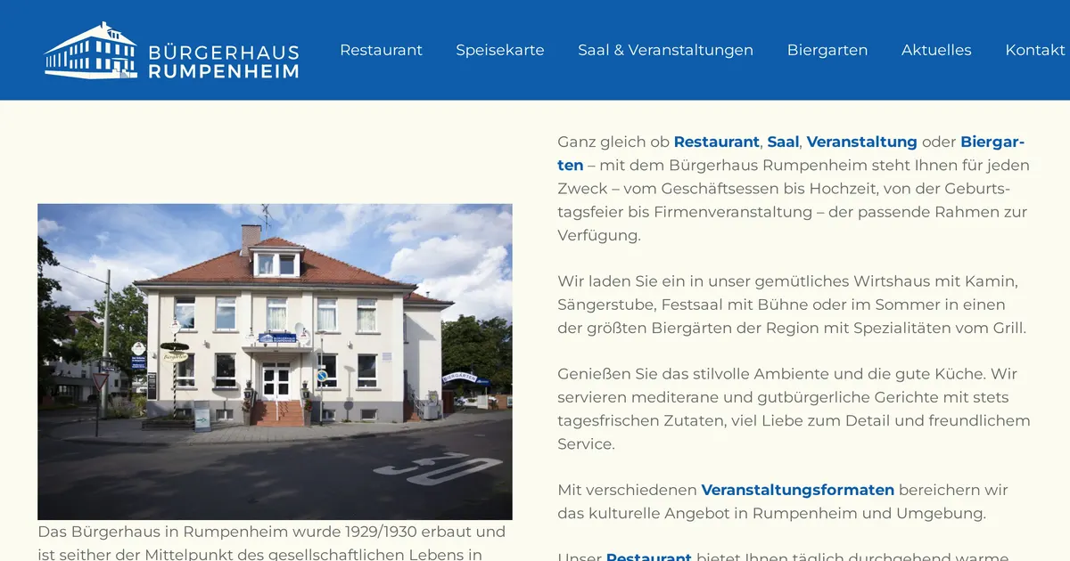 Bürgerhaus Rumpenheim — hundefreundliches Restaurant in Frankfurt, mit Außenbereich