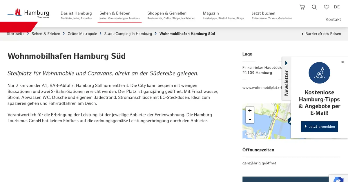 Wohnmobilhafen Hamburg Süd — hundefreundliches Campingplatz in Hamburg