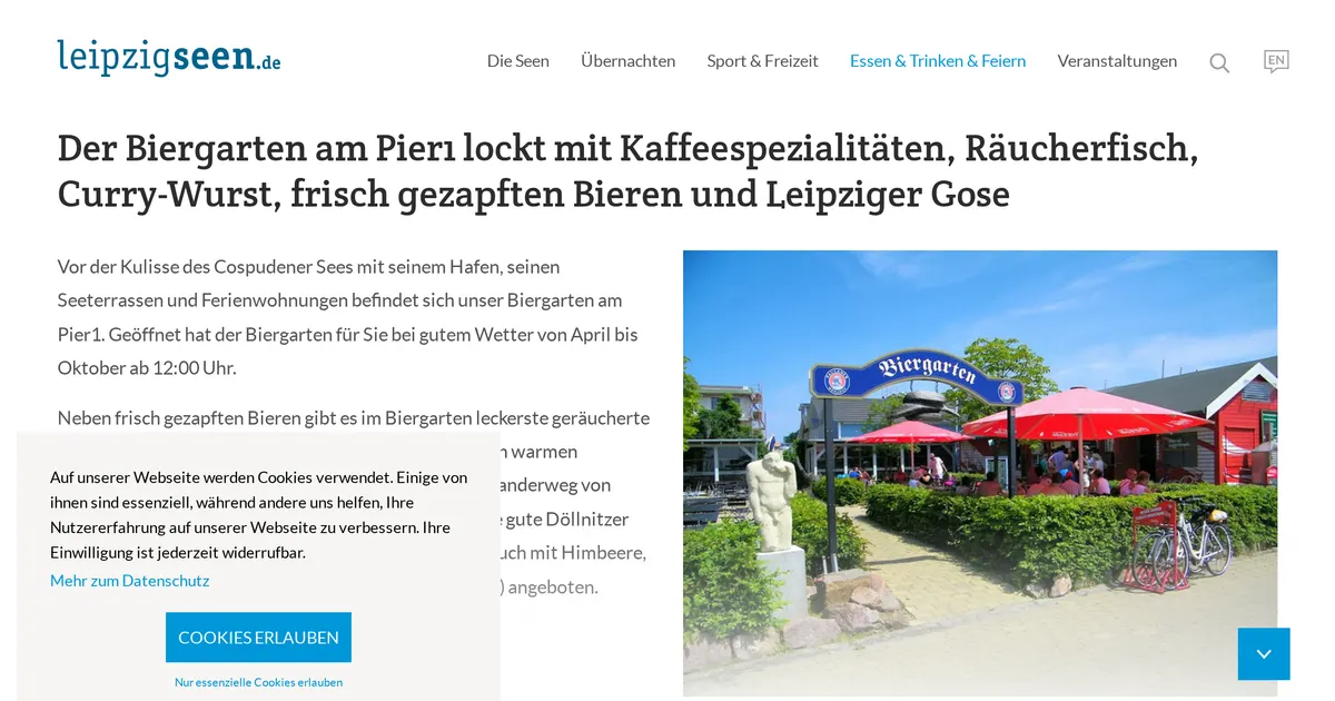 Biergarten Pier 1 — hundefreundliches Restaurant in Leipzig, mit Außenbereich