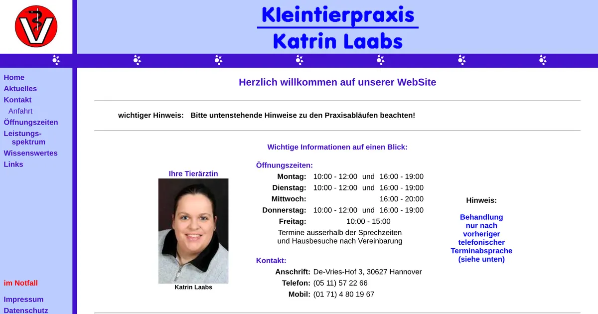 Kleintierpraxis Katrin Laabs — Dienstleister in Hannover