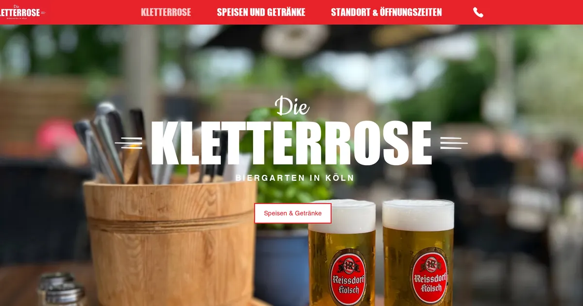 Biergarten Kletterrose — hundefreundliches Restaurant in Köln, mit Außenbereich