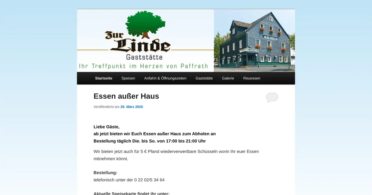 Zur Linde — hundefreundliches Restaurant in Köln, mit Außenbereich