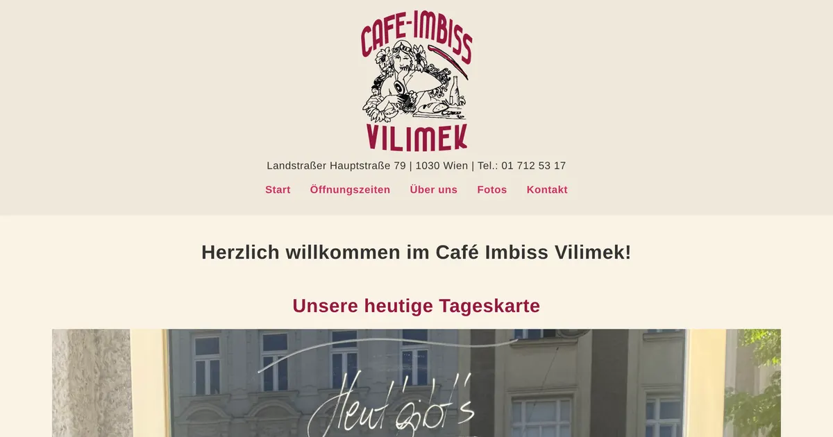 Café Vilimek — hundefreundliches Café in Wien, mit Außenbereich