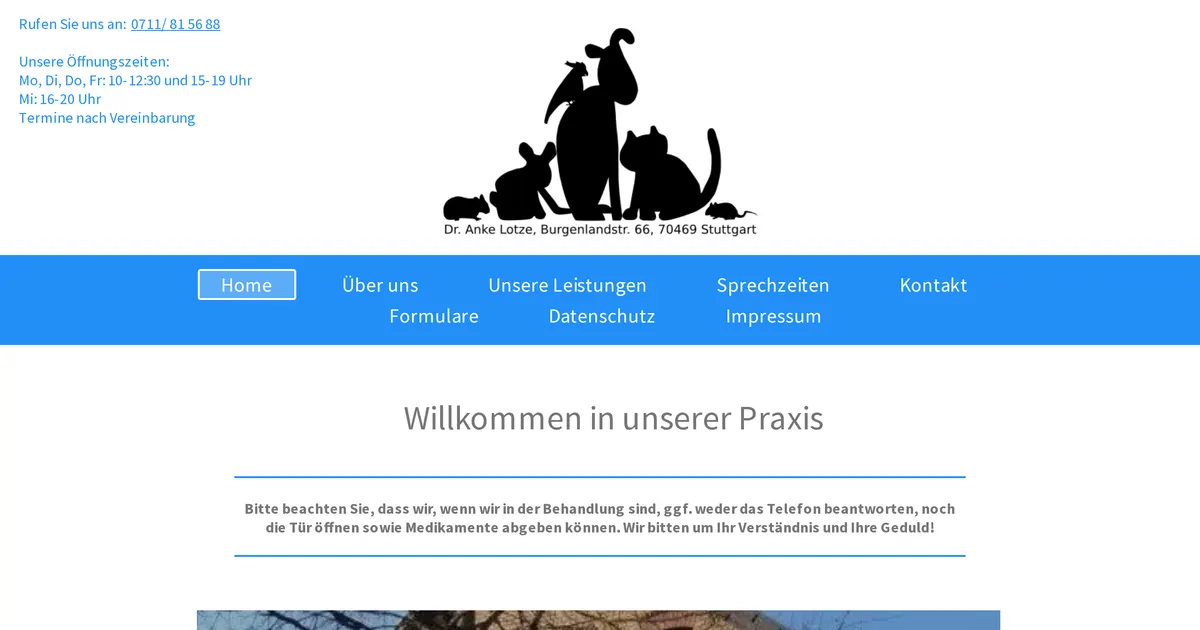 Dr. med. vet. Anke Lotze - praktische Tierärztin — Tierarzt in Stuttgart
