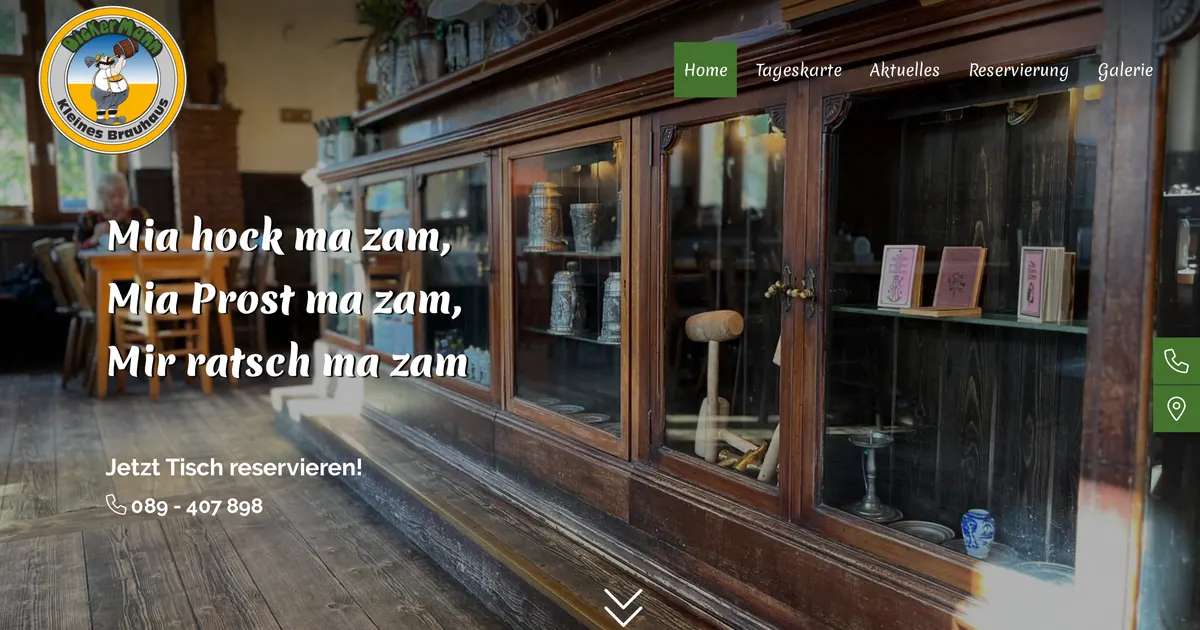 Biergarten Kleines Brauhaus Dicker Mann — hundefreundliches Restaurant in München, mit Außenbereich
