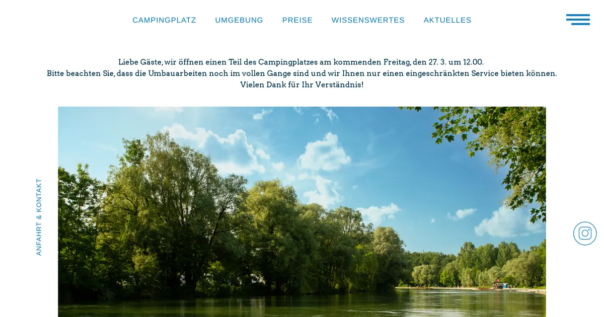 Campingplatz Thalkirchen — hundefreundliches Campingplatz in München, mit eingezäuntem Bereich und Wasserstelle