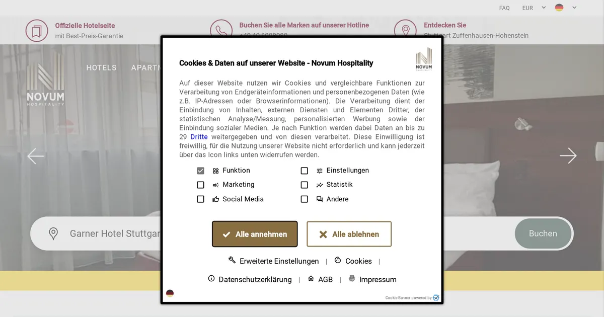 Novum Hotel Bruy — hundefreundliches Hotel in Stuttgart