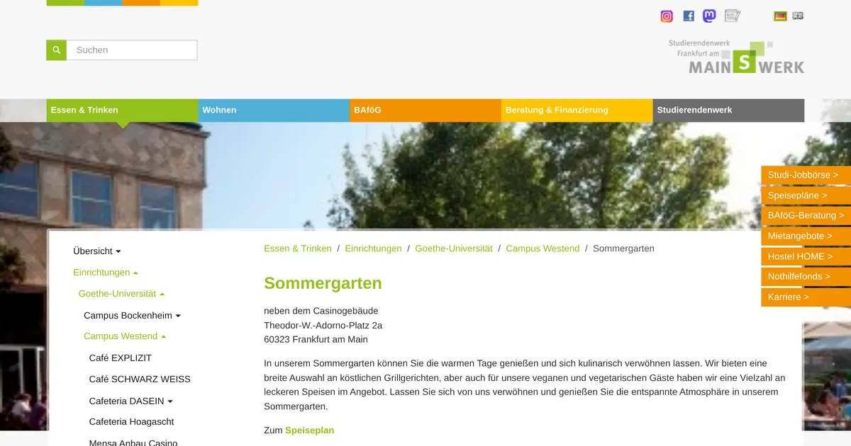 Sommergarten — hundefreundliches Restaurant in Frankfurt, mit Außenbereich
