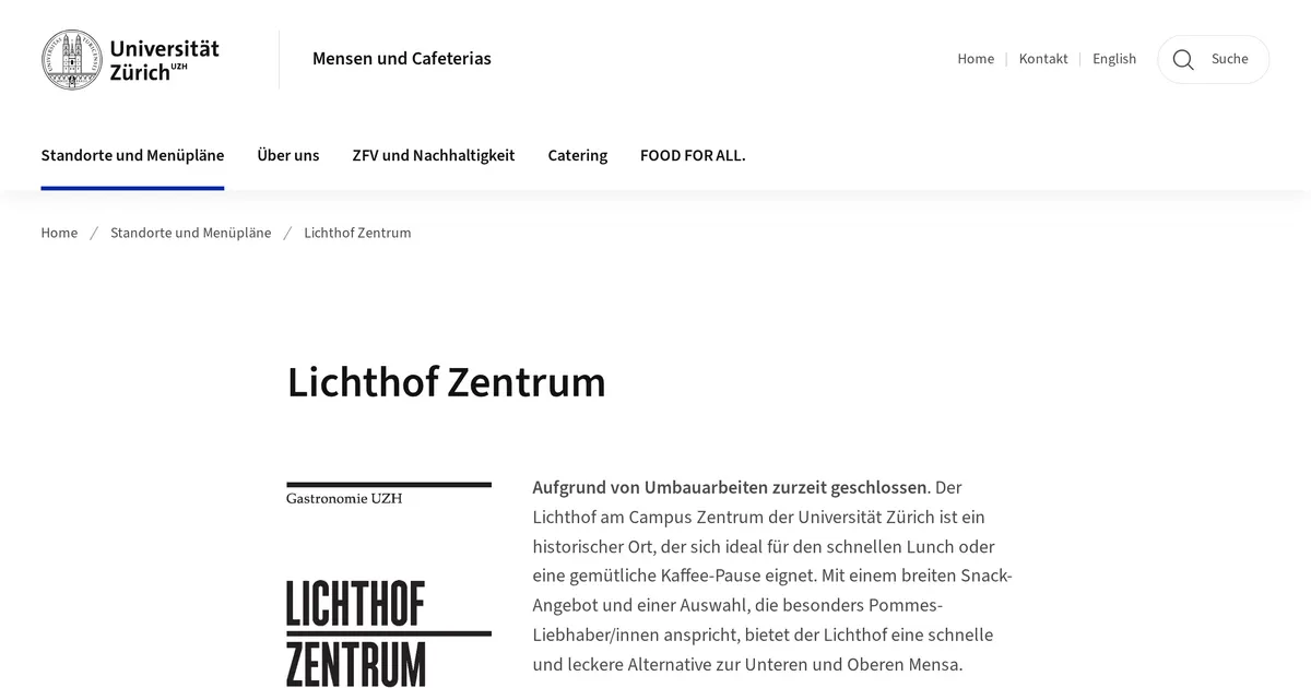 Mensa UZH Zentrum (Obere Mensa)