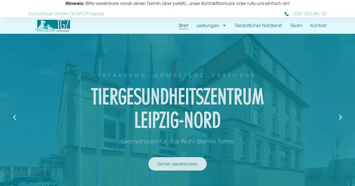 Tiergesundheitszentrum Leipzig-Nord — Tierarzt in Leipzig