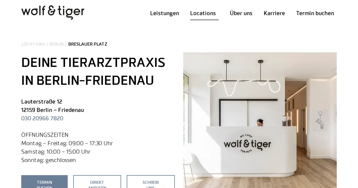 Wolf & Tiger — Tierarzt in Dresden