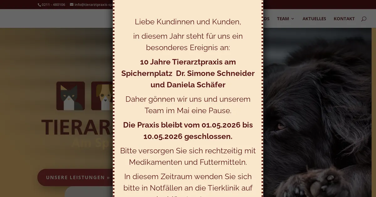 Tierarztpraxis am Spichernplatz — Tierarzt in Düsseldorf
