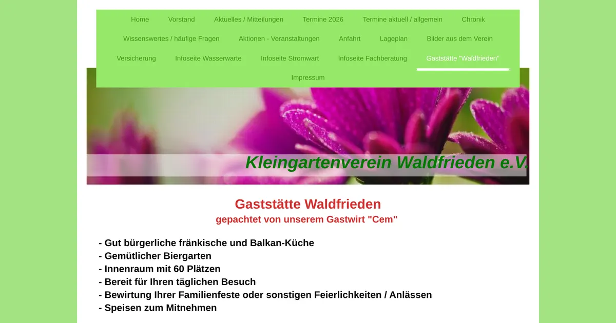 Gaststätte Waldfrieden — hundefreundliches Restaurant in Nürnberg, mit Außenbereich