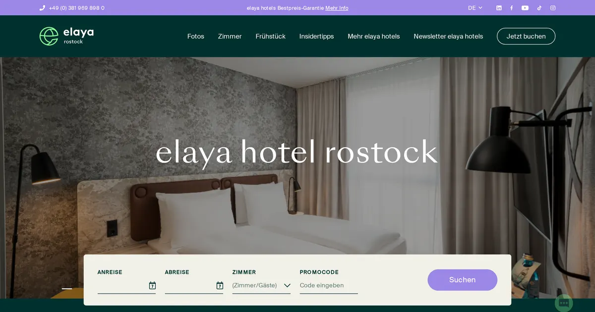 Elaya Hotel Rostock — hundefreundliches Hotel in Rostock